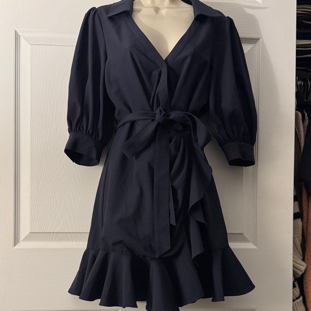 NWOT Cinq à Sept Navy Wrap Dress